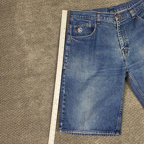 Y2K G Unit Denim Jean Shorts Men's Size 38 Blue Baggy Cotton Vintage Carpenter - Picture 13 of 15